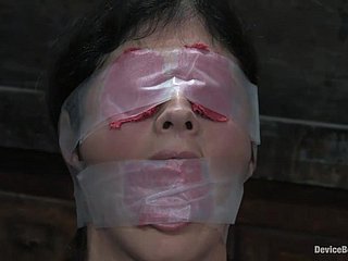blindfolding تیز ساتھ سفاکانہ فیٹش پابندی، نپل تشدد،